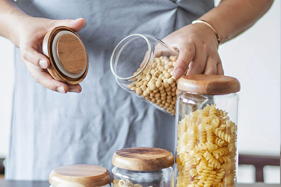 Stylish Storage Jars with Acacia Lids